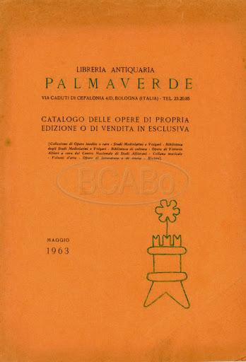 Copertina del catalogo della Libreria antiquaria Palmaverde , 1963
